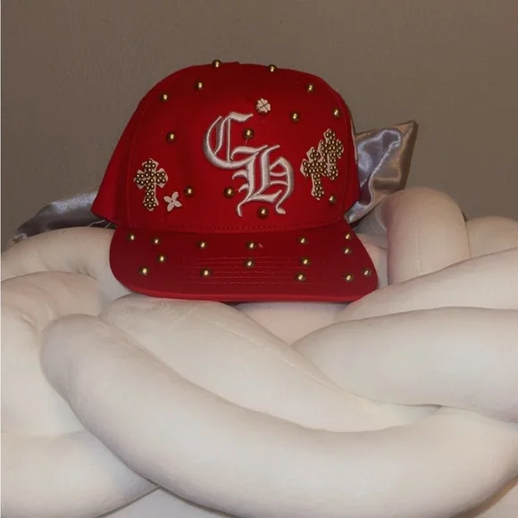 Chrome Hearts | Accessories | Red Embellished Cap With  display picture 2